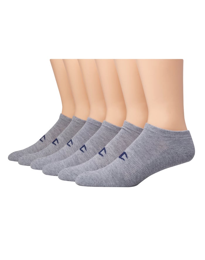 Champion Mens Socks NZ - No-Show 6-Pairs Grey ( 5096-IAFUJ )